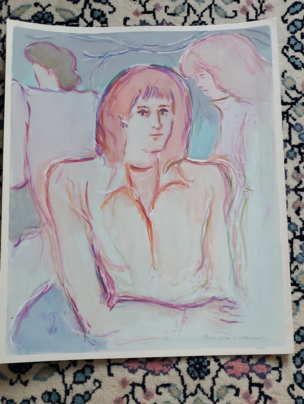 VTG Original Paul-Gilles Vaillancourt Signed Canadian Art Painting 1970s